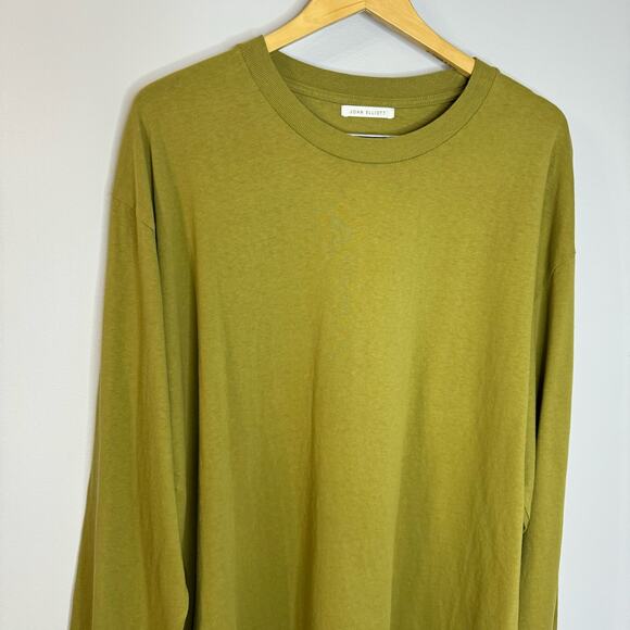 John Elliot SL University Tee Long Sleeve Crew Neck T-Shirt Casual Green XXL - Picture 2 of 11